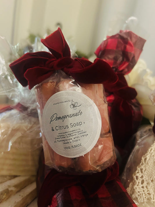 Pack of 3 Pomegranate and citrus soaps